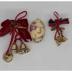 Vintage Cat Angel Ornament + Holiday Bell Set (1998)